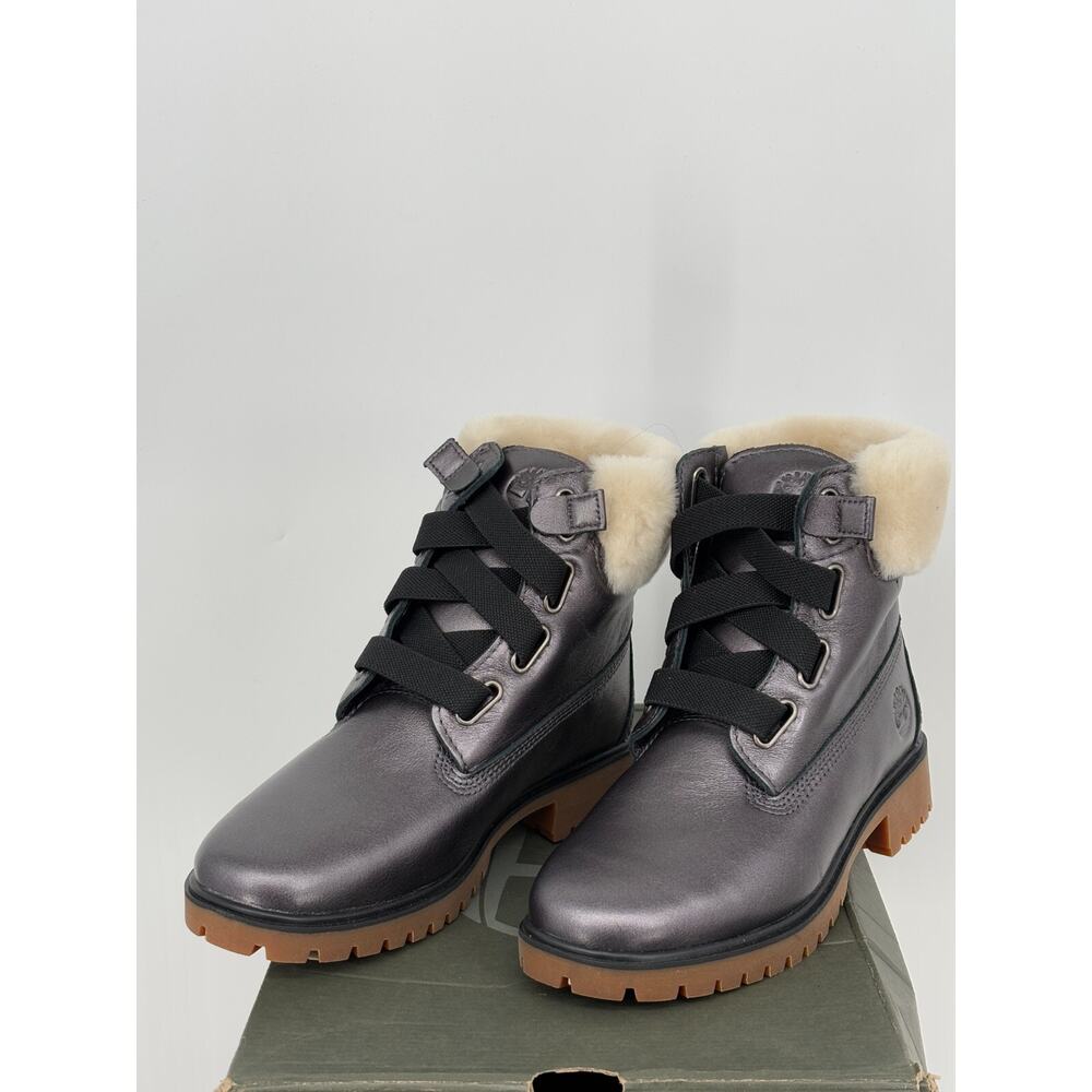 Timberland Womens Jayne Convenience Boots 6 Gray Metallic Fur Lining 0A25FN 036